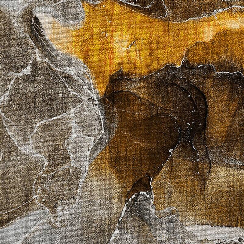 Almona Artistic Abstract Weather Resistant Sleek Contemporary Outdoor Rug