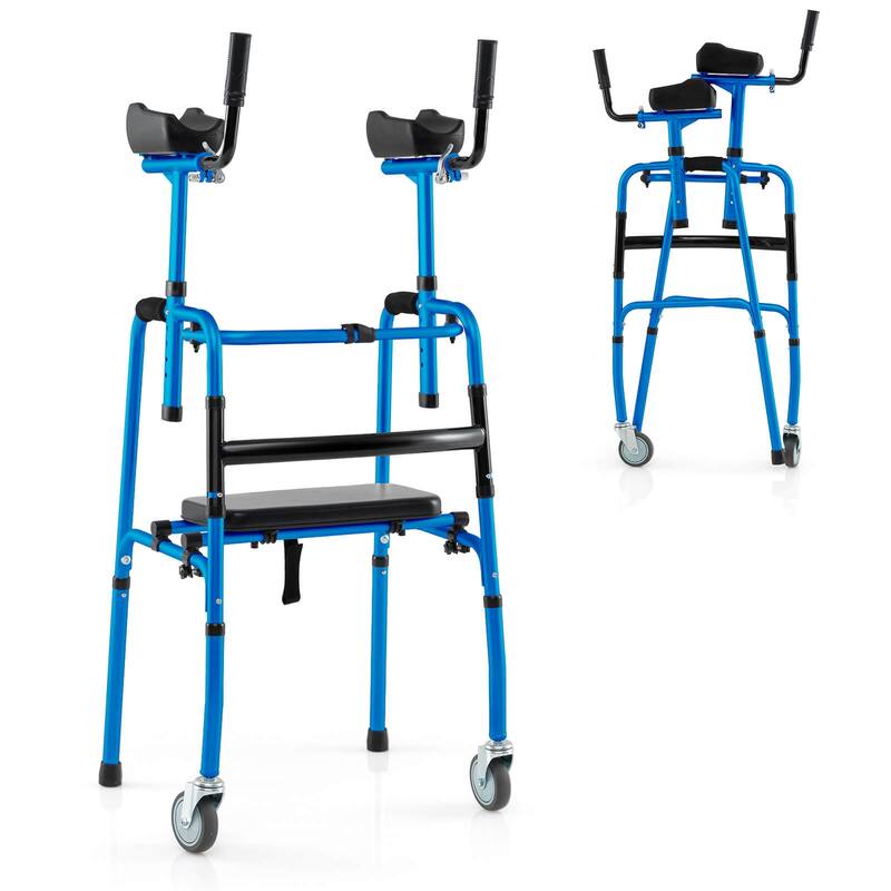 Costway Versatile Rolling Walker All Terrain Stand-Assist Walker with - See Details