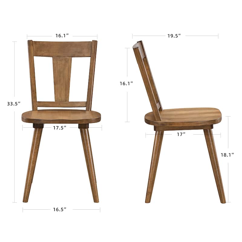 Vintage Panel Back Wooden Dining Chairs