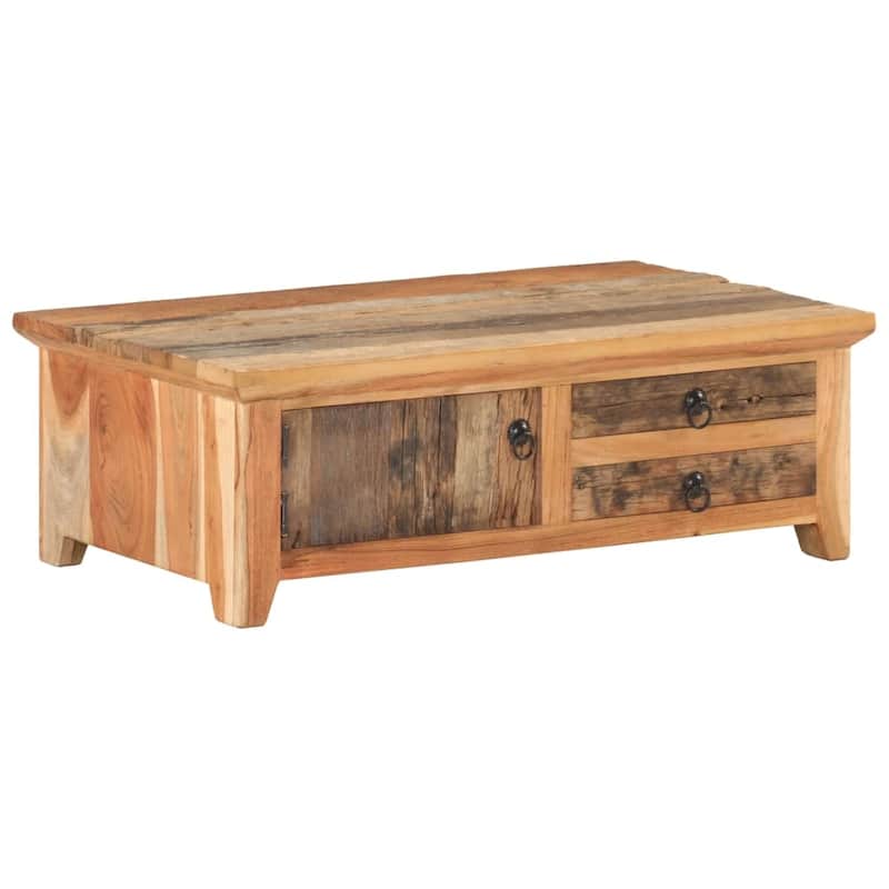 vidaXL Coffee Table 35.4"x19.7"x12.2" Solid Reclaimed Wood