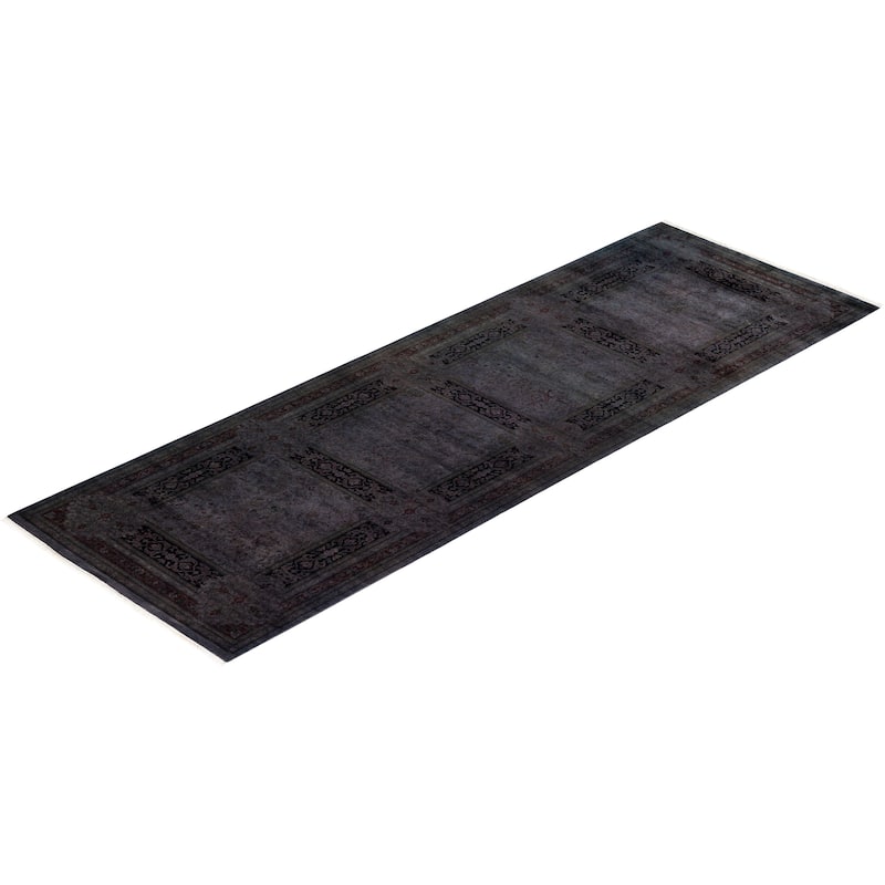 Fine Vibrance, One-of-a-Kind Hand-Knotted Runner Rug - Brown, 3' 1" x 9' 2" - 3' 1" x 9' 2"