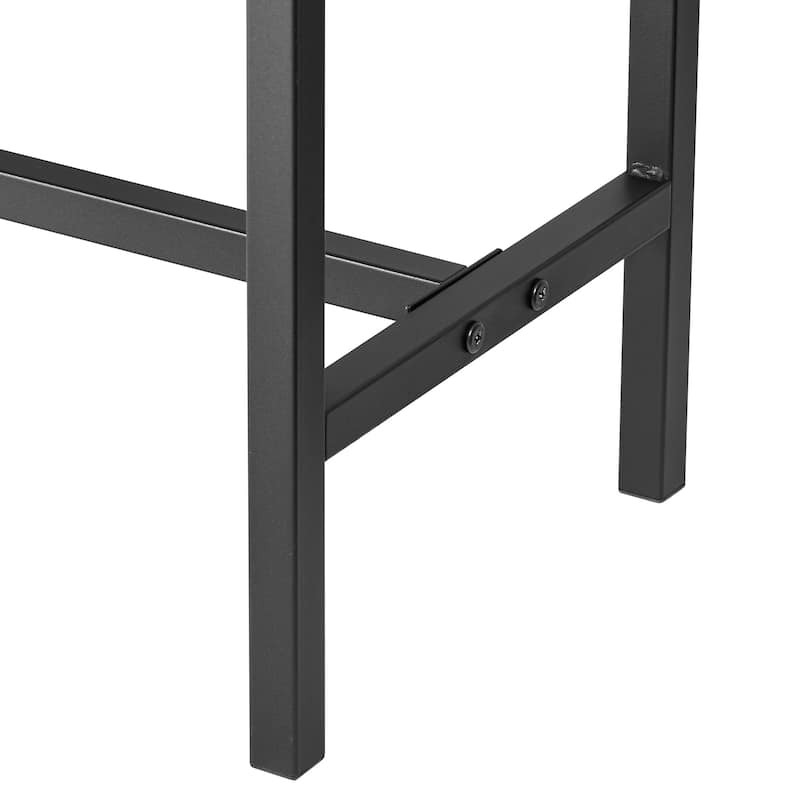 VECELO Industrial Rectangular Console Table with AC Power and USB Charging Ports Multi-Purpose Metal Console Table for Entryway