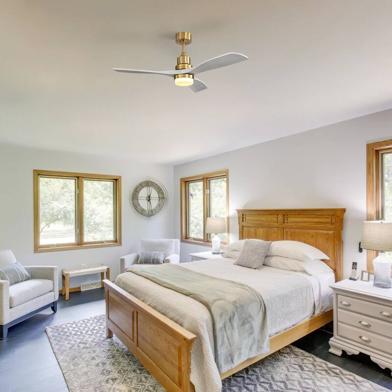 48 Inch Wood Ceiling Fan with Light and Remote/Smart App Control, Dimmable Lights Included