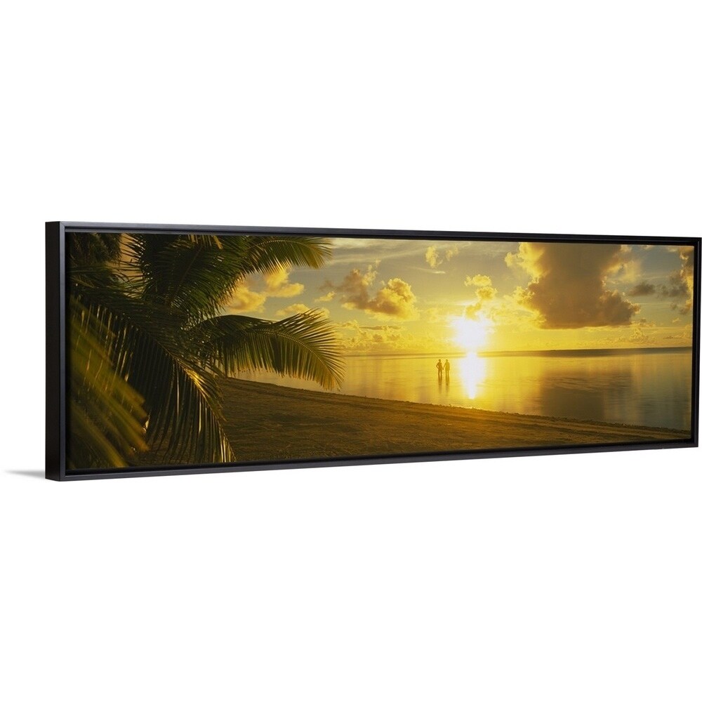 Shop Silhouette Of A Couple Standing On The Beach Aitutaki Cook Islands French Polynesia Multi Overstock 25495254