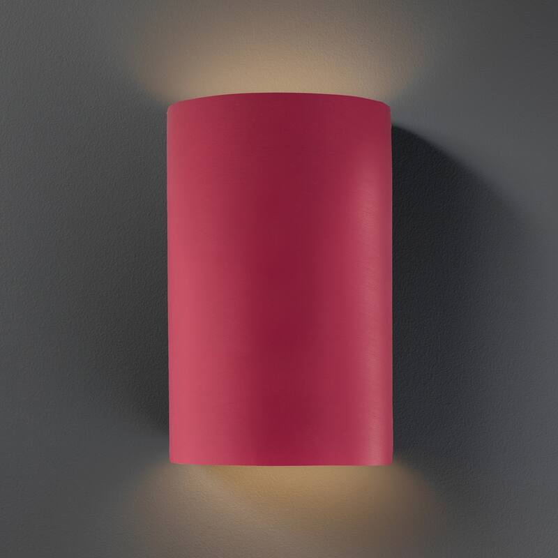 Justice Design Group Ambiance ADA Outdoor Large Ceramic Cylinder Wall Sconce with Open Top & Bottom