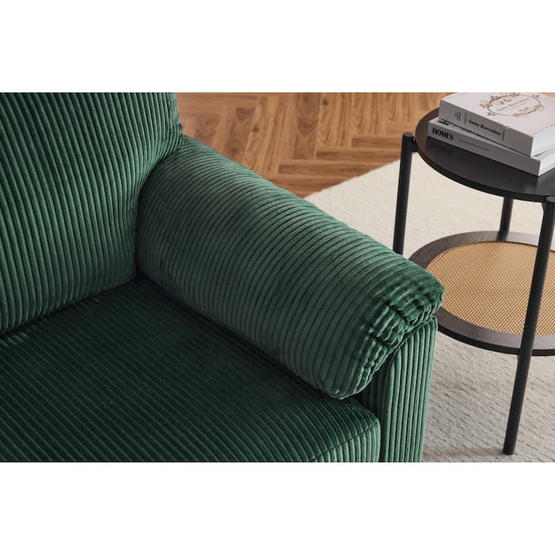 33" Oversized Plush Cushioned Swivel Corduroy Lounge Chair