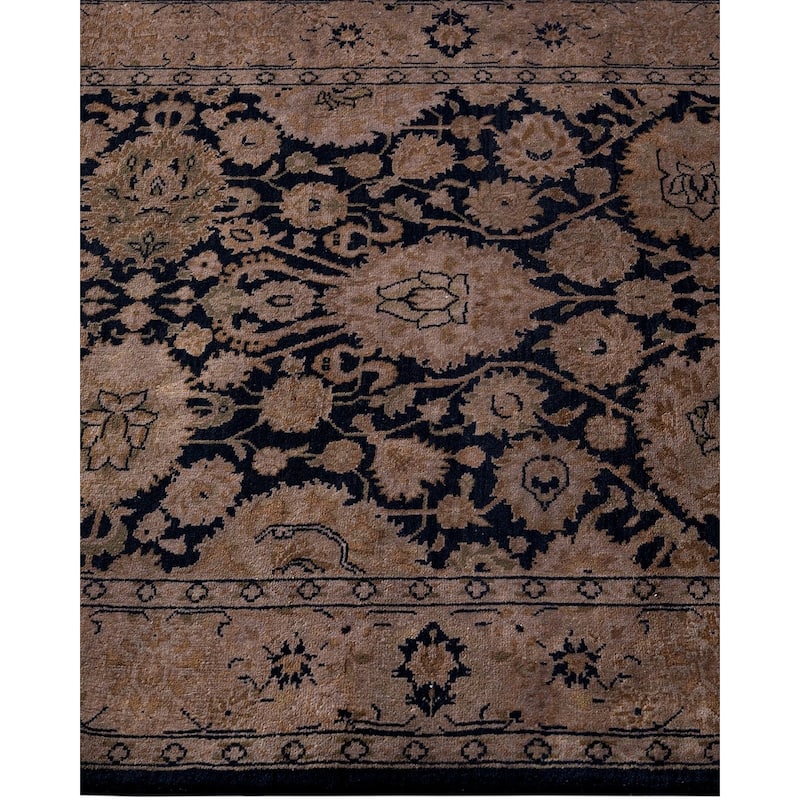 Fine Vibrance, One-of-a-Kind Hand-Knotted Runner Rug - Black, 2' 8" x 12' 4" - 2' 8" x 12' 4"