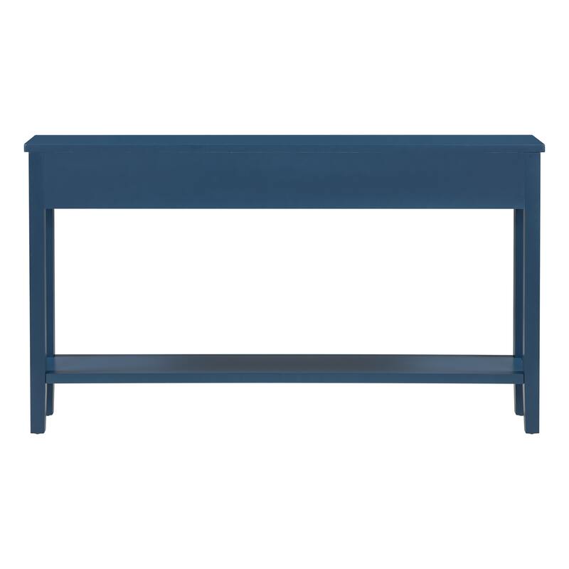 60" Modern Side Table with 4 Drawers & Shelf