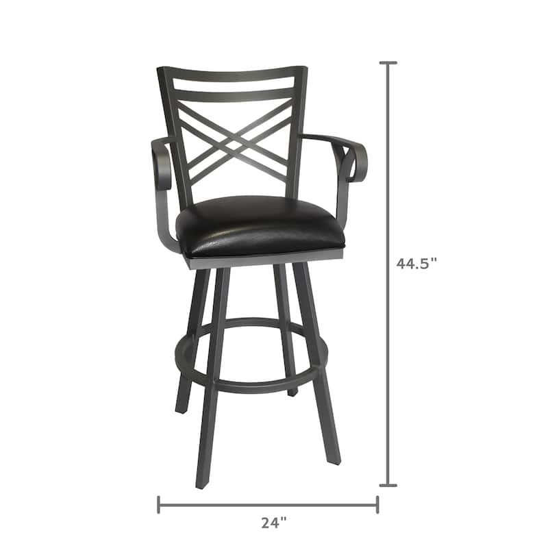 Tempo Furniture Rebecca w/ Arms Swivel 26" Counterstool/30" Barstool by Furnish Theory