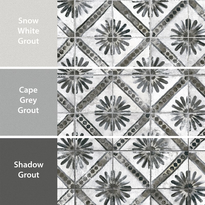 Merola Tile Kings Marrakech Charcoal Grey 17-5/8" x 17-5/8" Ceramic Floor and Wall Tile