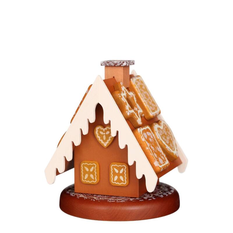 4.5" White and Brown "Gingerbread House" Incense Burner