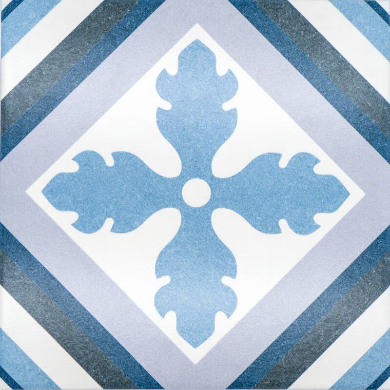 Avila 10 x 10 Ceramic Floor/Wall Tile in Blues, Dark Grey