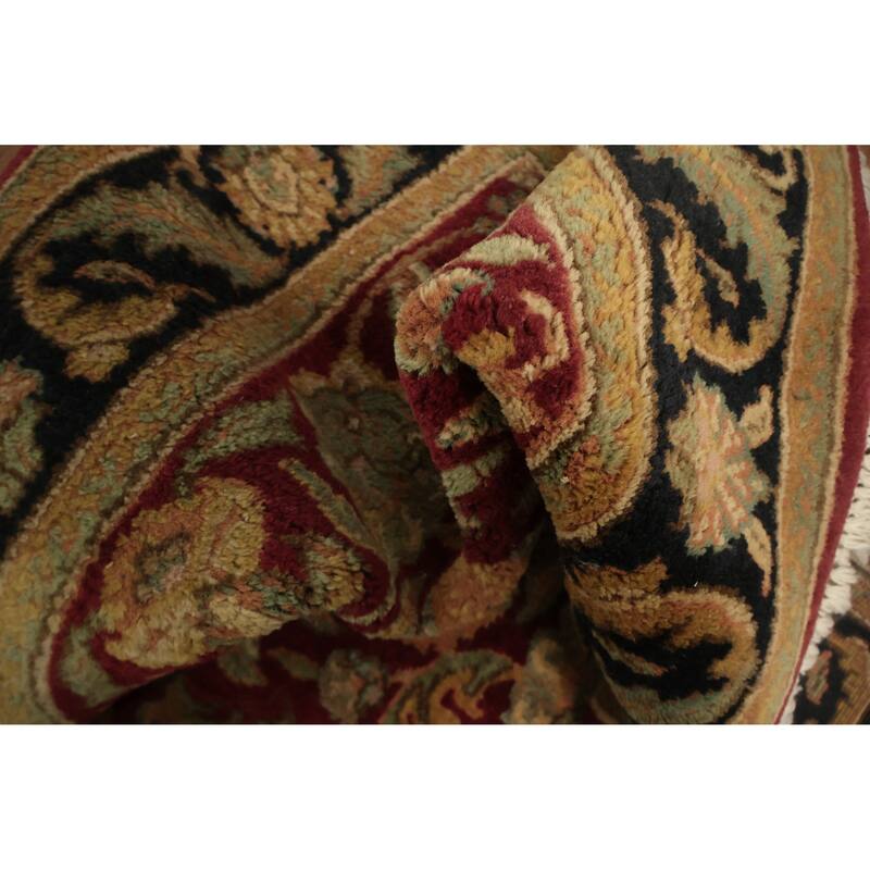 Hand Knotted Oriental 100% Wool Carpet Traditional Floral Red Agra Area Rug - 4' 1'' X 3' 11''