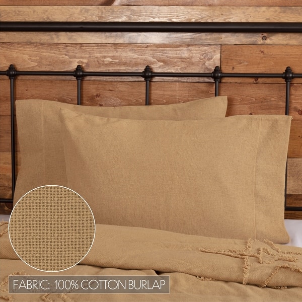 slide 2 of 25, Burlap Pillow Case Set Standard - Natural