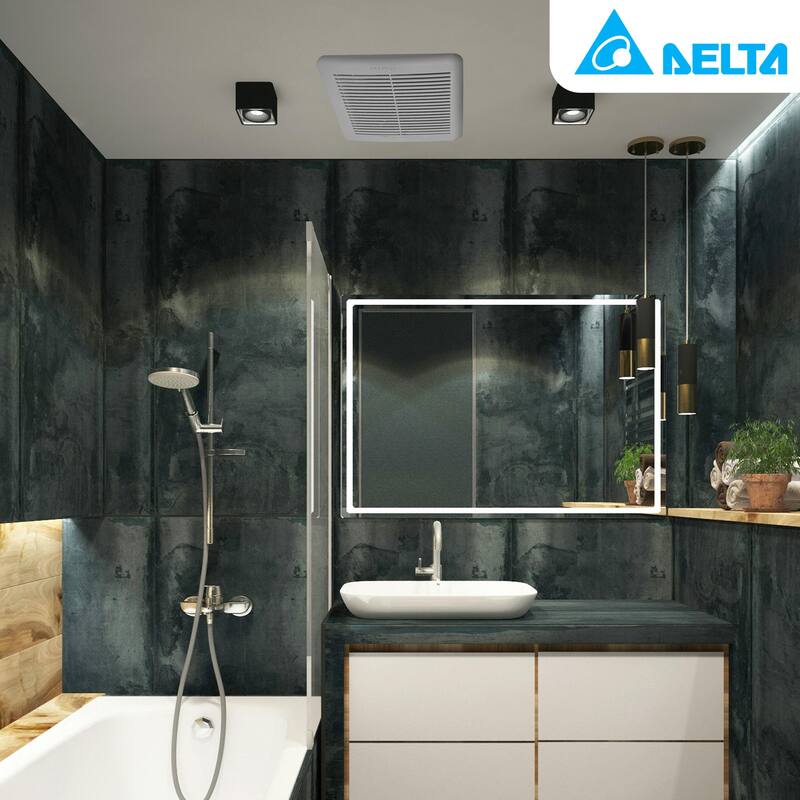 Delta Breez GreenBuilder Ventilation Bath Fan 80CFM with Humidity Sensor, White - 7