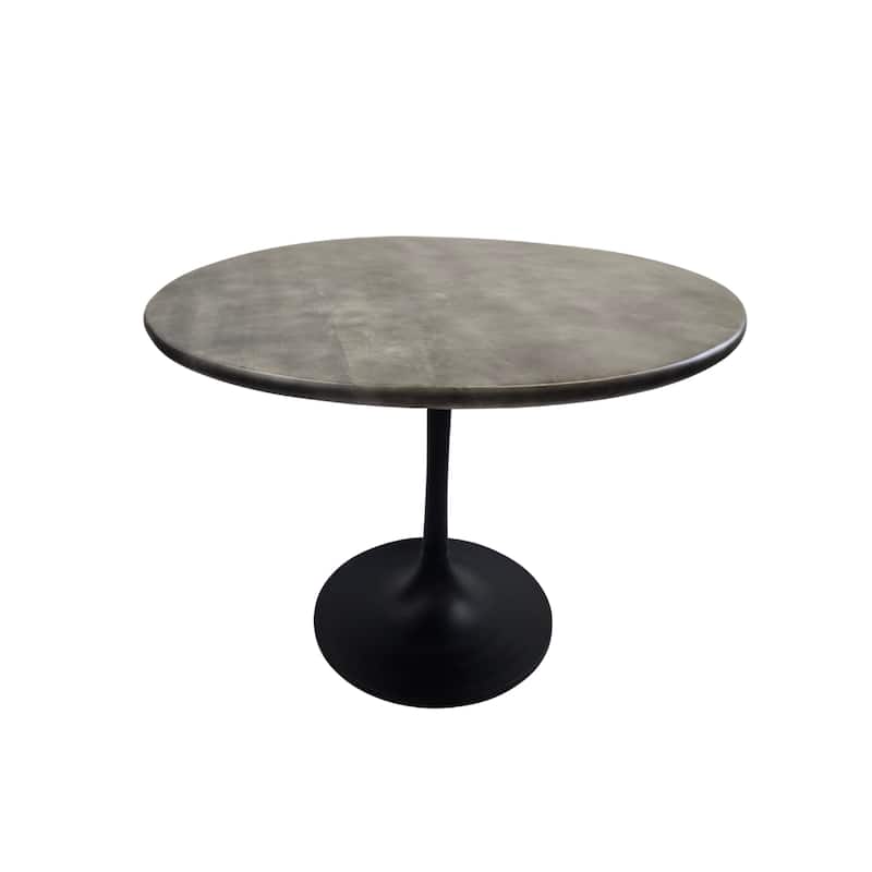 Carolina Living Alden Wood Top 36" Round Dining Table - Fog Gray, Black