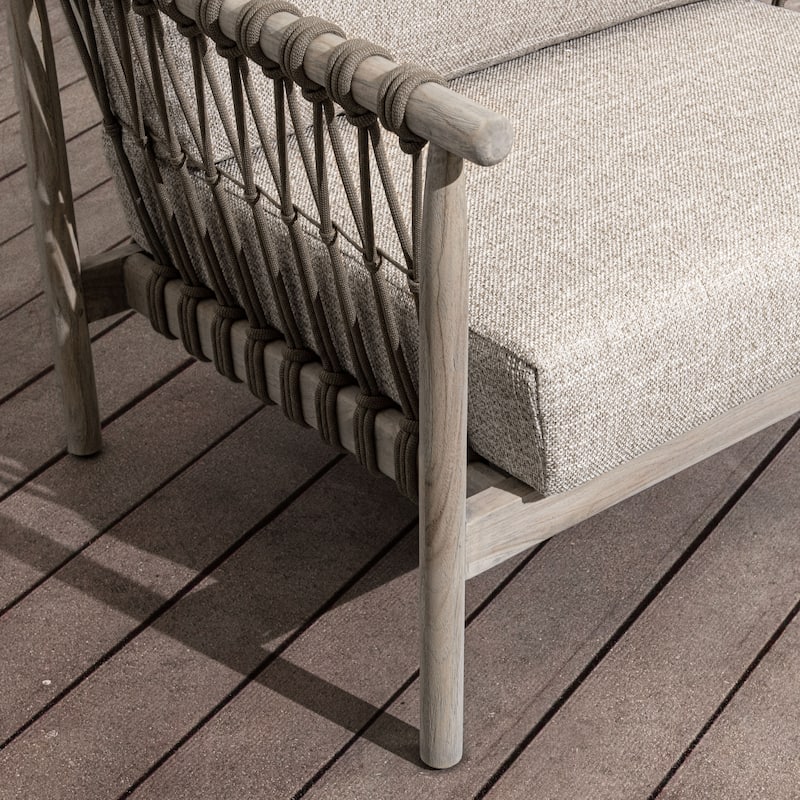 Classic Home Leo Teak Wood Outdoor Accent Chair