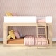 preview thumbnail 12 of 37, Mid-Century Modern Twin over Twin Low Bunk Bed