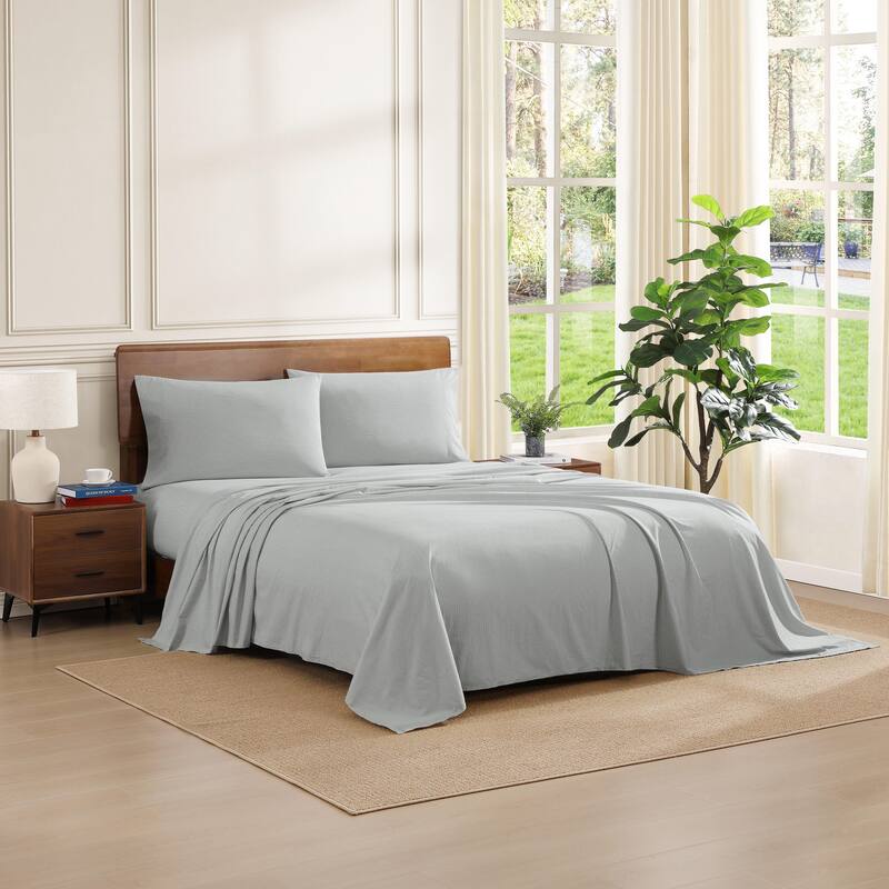 Tommy Hilfiger Printed Cotton Percale Sheet Set - Ithaca Stripe Green - King
