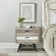 preview thumbnail 4 of 14, Bridges Modern Two-Tone Acacia Wood 4-Piece Bedroom Set