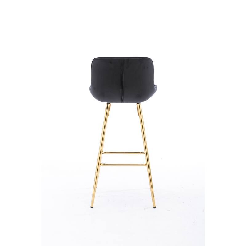 Velvet Swivel Bar Stools Set of 2, Counter Height Bar Chairs with Back, Kitchen Island Stools with Footrest and Metal Legs