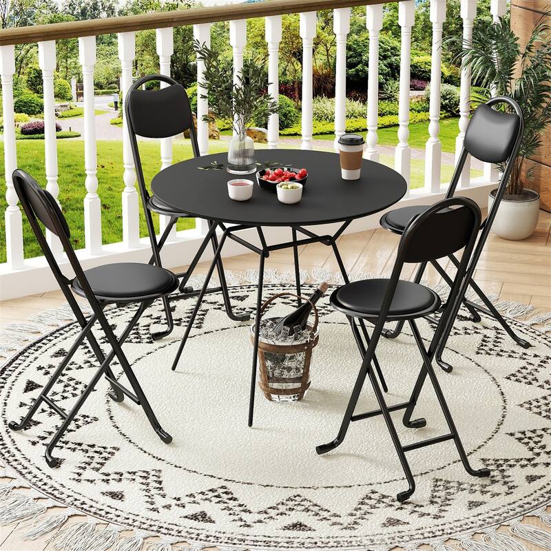 2Pcs/4Pcs Cushioned Padded Folding Stool with Back for Kitchen - 4pcs