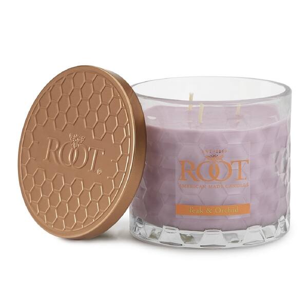 ROOT Candles Teak & Orchid Scented 3Wick Signature Jar Bed