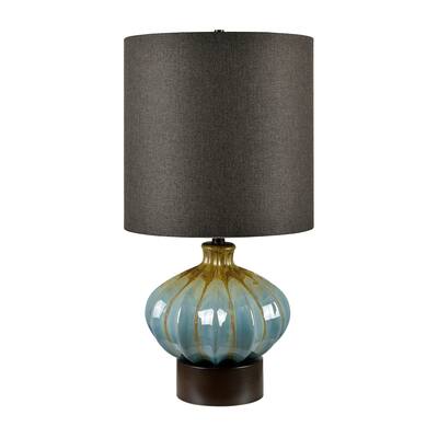 Glazed Ceramic Table Lamp with Shade