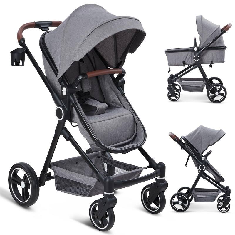 Convertible Baby Stroller for Toddler 1-3 - Light Grey