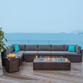 COSIEST 9 piece Outdoor Sectional Sofa Set with Fire Table Bed Bath Beyond 31491065
