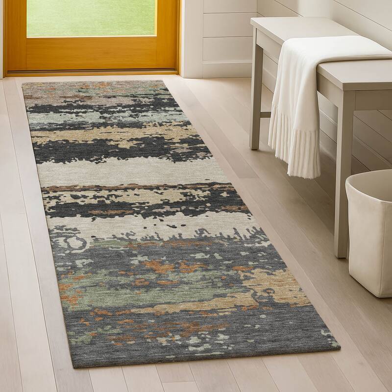 Machine Washable Indoor/ Outdoor Modern Buena Chantille Rug