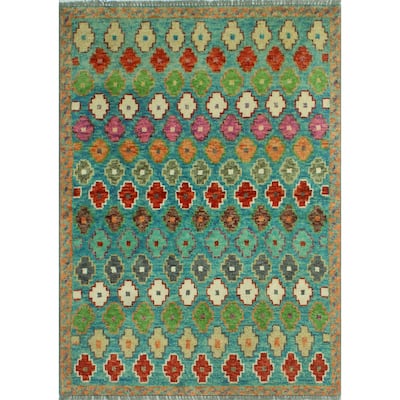 Balochi Ahriman Blue/Gold Rug - 3'4" x 4'9"