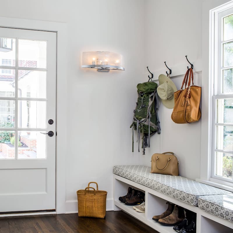 3-Light Modern Chrome Wall Sconce with Cloud Glass Shades