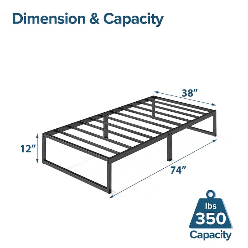 Priage by Zinus Platforma 12-inch Twin Bed Frame - Black - Twin
