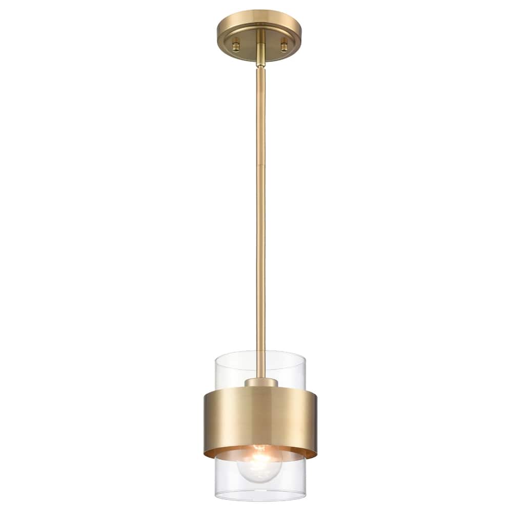 Rhodes Brass Modern Adjustable Height Pendant Light Industrial Mini Cylinder Shade