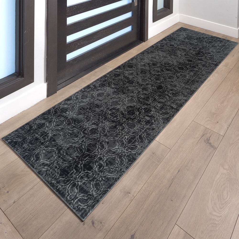 Gertmenian Shadow Thandi Soft Polyester Embossed Abstract Non-Slip Indoor Area Rug