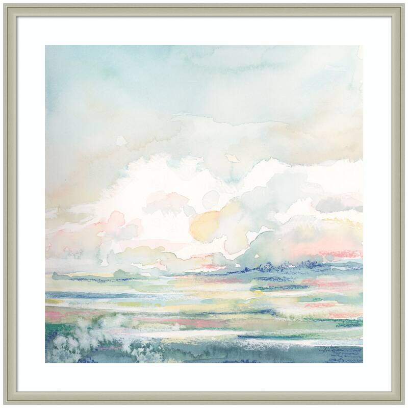 Kate and Laurel Framed Art Stillness by Julie Maida - 34x34 - Silver