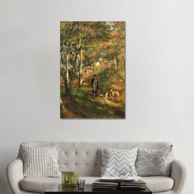 iCanvas "Jules Le Coeur in the Forest of Fontainebleau, 1866" by Pierre-Auguste Renoir Canvas Print - 48x32x1.5