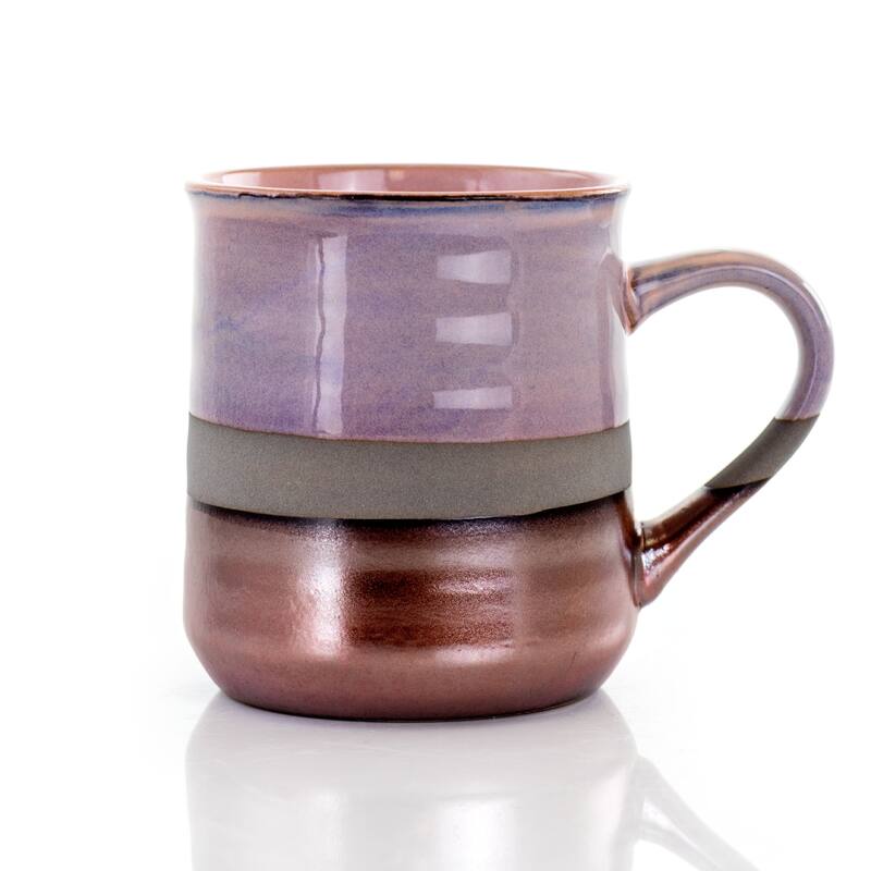 Gibson Home Copper Tonal 4 Piece 18 Ounce Round Stoneware Mug Set