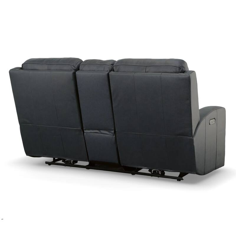 Cody Shadow Power Reclining Loveseat with Console & Power Headrests by Flexsteel - 75" x 41" x 40"