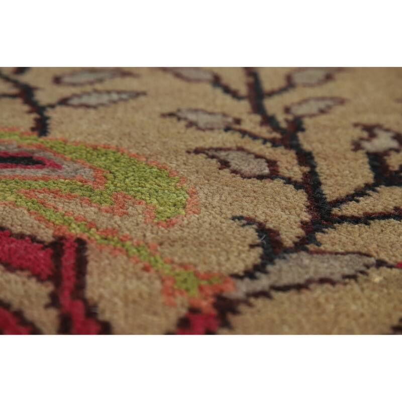 Hand Knotted Oriental 100% Wool Carpet Traditional All-Over Brown Ziegler Area Rug - 12' 2'' X 8' 8''
