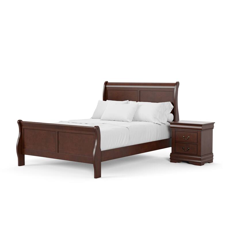 Furniture of America Mayday Modern Solid Wood 2-Piece Sleigh Bedroom Set