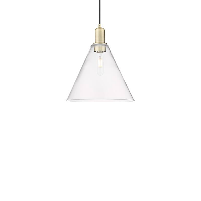 Innovations Lighting 716-1P-14-12 Berkshire Glass Pendant Berkshire - Antique Brass / Clear