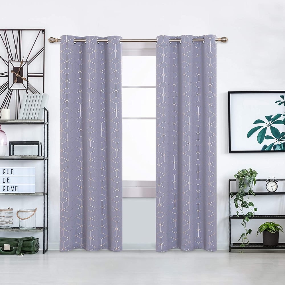 Deconovo Colorful Blackout Gold Honeycomb Curtains(2 Panel)