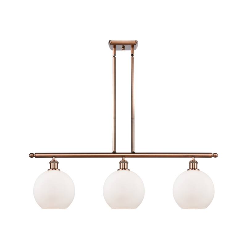 Innovations Lighting 516-3I-11-36 Athens Linear Athens 3 Light 36" - Antique Copper / Matte White