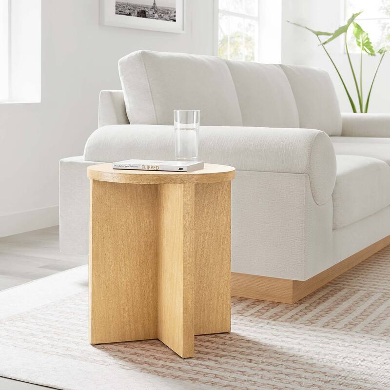 Silas Round Wood Side Table - Natural
