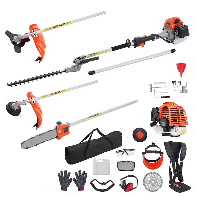 Gas Hedge Trimmer, Gas Powered Handheld Hedge Trimmer with Dual Sided Dual Action Blade - Multi-function high branch shears