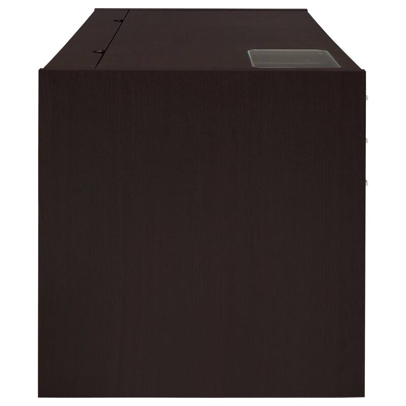 Computer Desk 60" Cappuccino, Modern Office Desk with Drawers, Home Workstation