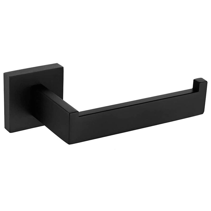 Wall Mount Toilet Paper Holder Bathroom Hardware - Satin Black - Satin Black