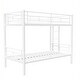 preview thumbnail 11 of 13, White Twin over Twin Size Metal Bunk Bed with High Guardrail